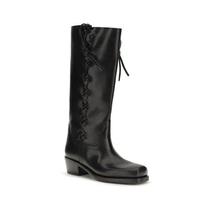 Paris Texas Schwarze Schnürstiefel aus Kalbsleder Bos Taurus