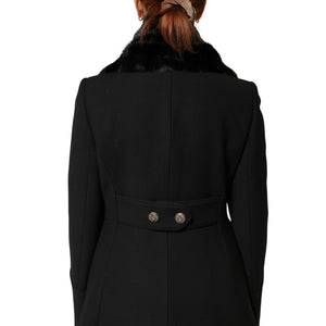 Dolce & Gabbana Schwarzer Pelzschal Hals Wrap Cover Kragenschal