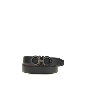Ferragamo Schwarzer Kalbsleder Bos Taurus Regular Gürtel