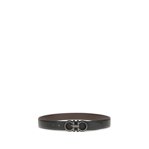 Ferragamo Schwarzer Kalbsleder Bos Taurus Regular Gürtel