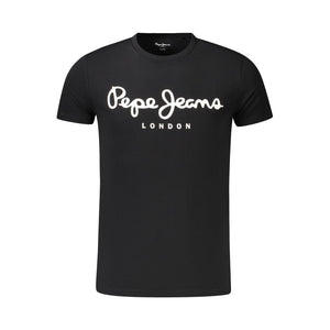 Pepe Jeans Schwarzes Baumwoll-T-Shirt für Herren