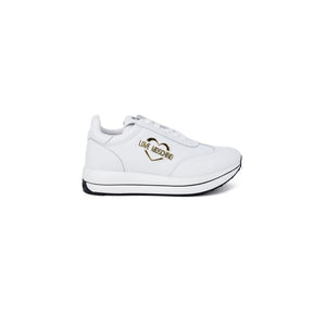 Love Moschino Weiße Low-Top-Sneaker aus Leder