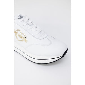 Love Moschino Weiße Low-Top-Sneaker aus Leder