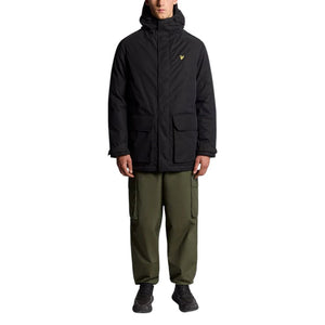 Lyle & Scott Schwarzer Parka aus Polyester