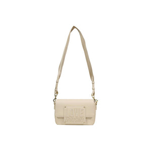 Love Moschino Cremefarbene Handtasche aus Polyethylen