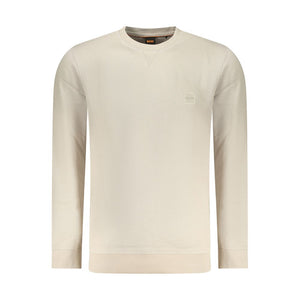 Beige Cotton Men Sweatshirt