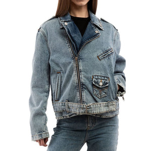 Moschino Mehrfarbige Jeansjacke aus Baumwolle