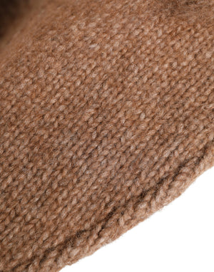 Dolce & Gabbana Braune Alpaka-Woll-Strickmütze für Damen