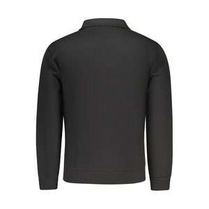 Superga "Schwarzes Herren-Sweatshirt aus Baumwolle mit halbem Reißverschluss und Taschen"