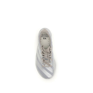 Y-3 Graue Stoff-Sneaker mit niedrigem Schaft