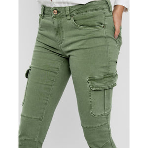Only Grüne Baumwoll-Röhrenjeans