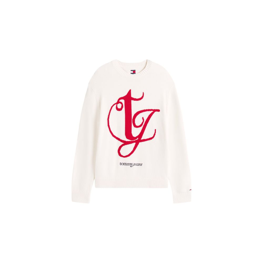 Tommy Hilfiger Jeans Cremefarbener Pullover aus recycelter Baumwolle