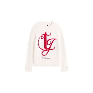 Tommy Hilfiger Jeans Cremefarbener Pullover aus recycelter Baumwolle