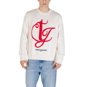 Tommy Hilfiger Jeans Cremefarbener Pullover aus recycelter Baumwolle