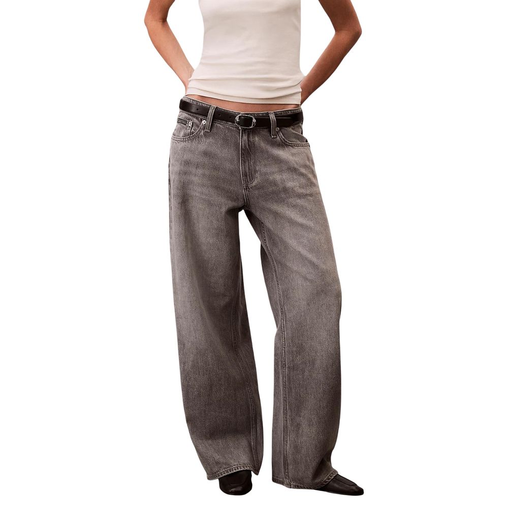 Calvin Klein Jeans Graue Baumwoll-Boyfriend-Jeans