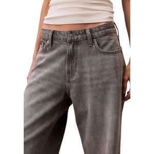 Calvin Klein Jeans Graue Baumwoll-Boyfriend-Jeans