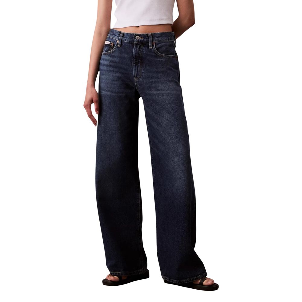Calvin Klein Jeans Blaue Bootcut-Jeans aus recycelter Baumwolle