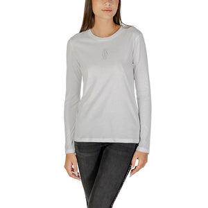 Armani Exchange Weißes Langarm-T-Shirt aus Baumwolle