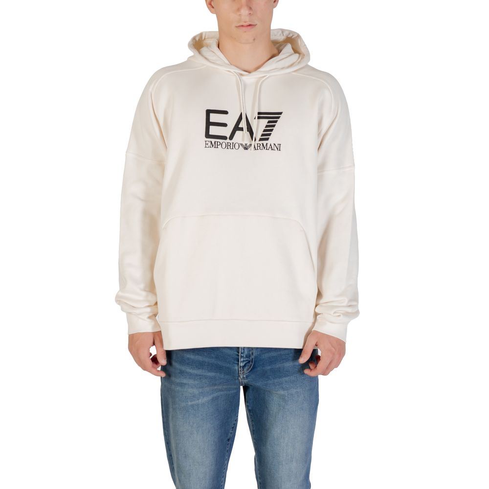 EA7 Emporio Armani Schwarz-weiße Baumwollkapuzenpullover