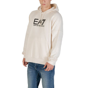 EA7 Emporio Armani Schwarz-weiße Baumwollkapuzenpullover