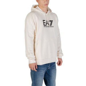 EA7 Emporio Armani Schwarz-weiße Baumwollkapuzenpullover