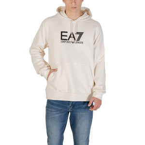 EA7 Emporio Armani Schwarz-weiße Baumwollkapuzenpullover