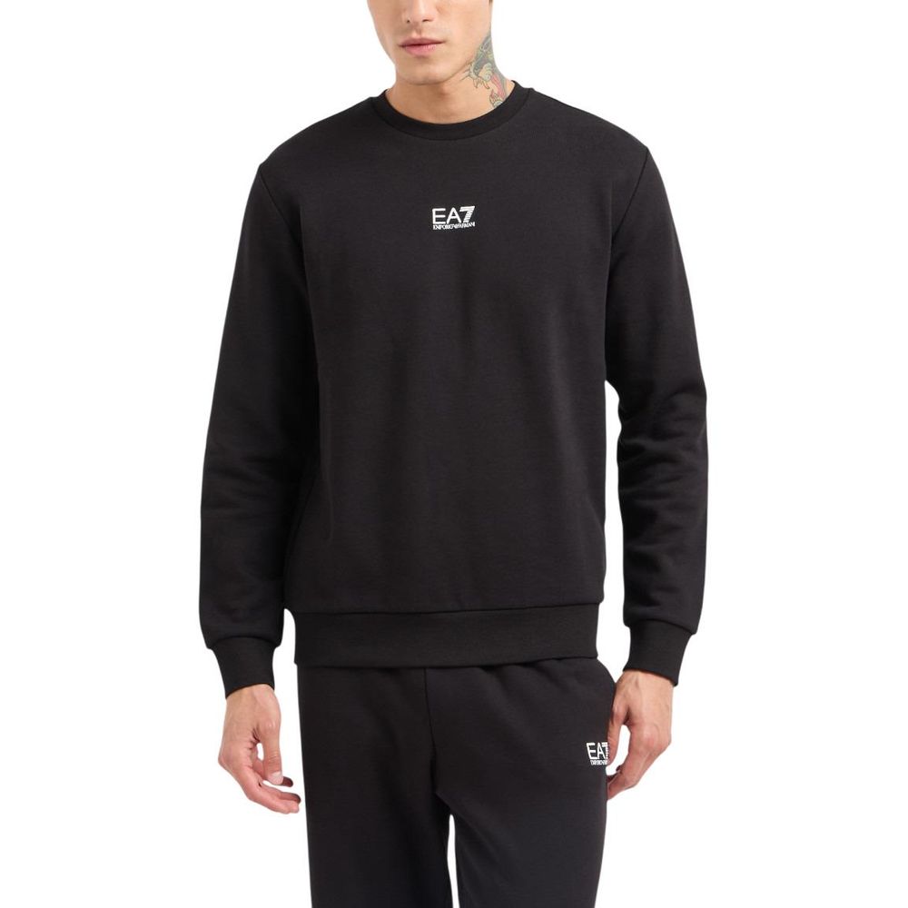 EA7 Emporio Armani Schwarzer Baumwoll-Sweatshirt