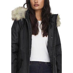 Only Schwarzer Parka aus Polyester