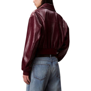 Calvin Klein Jeans Bordeaux Lederjacke