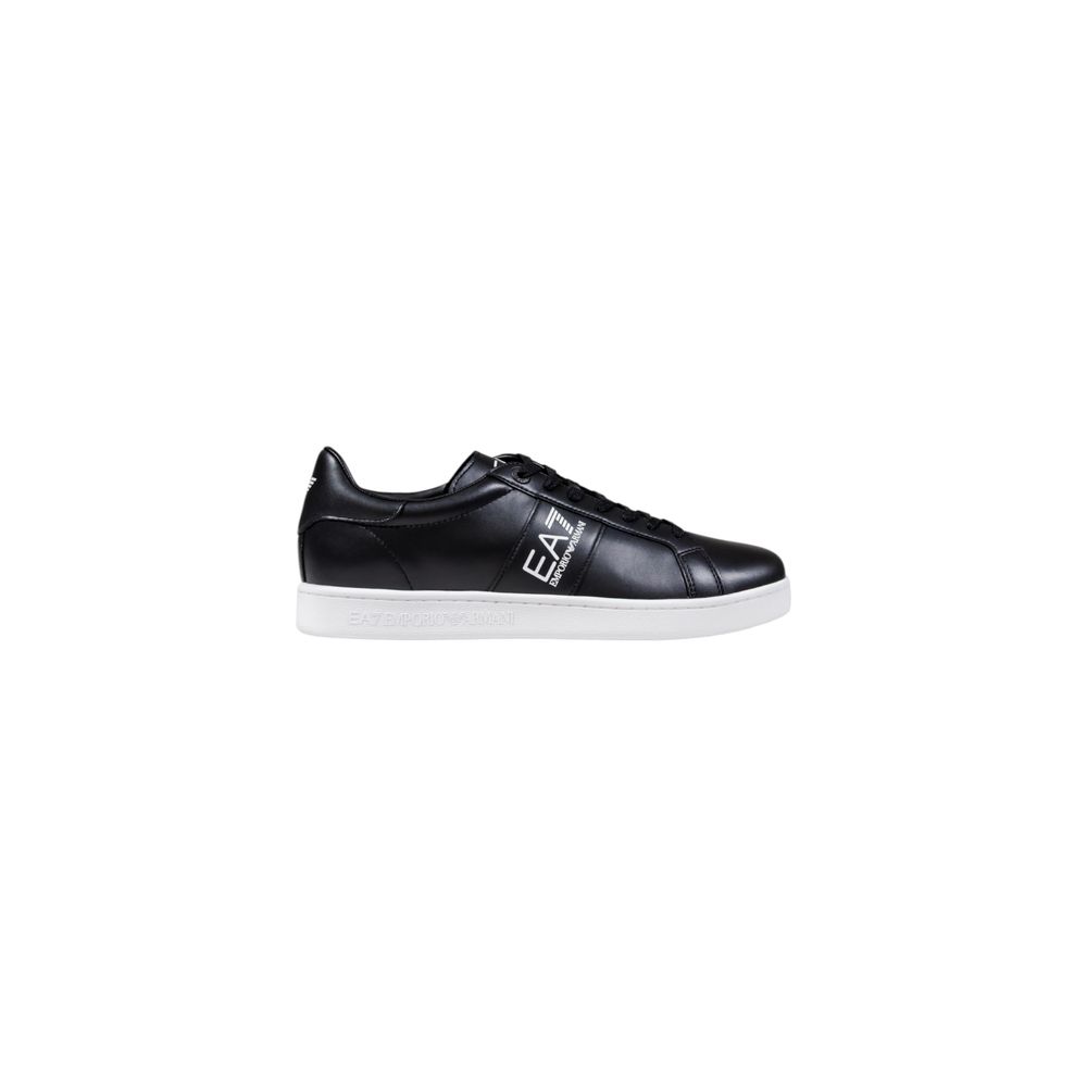 EA7 Emporio Armani Schwarze und weiße Leder-Sneaker