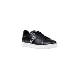 EA7 Emporio Armani Schwarze und weiße Leder-Sneaker