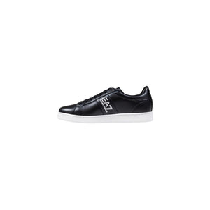 EA7 Emporio Armani Schwarze und weiße Leder-Sneaker
