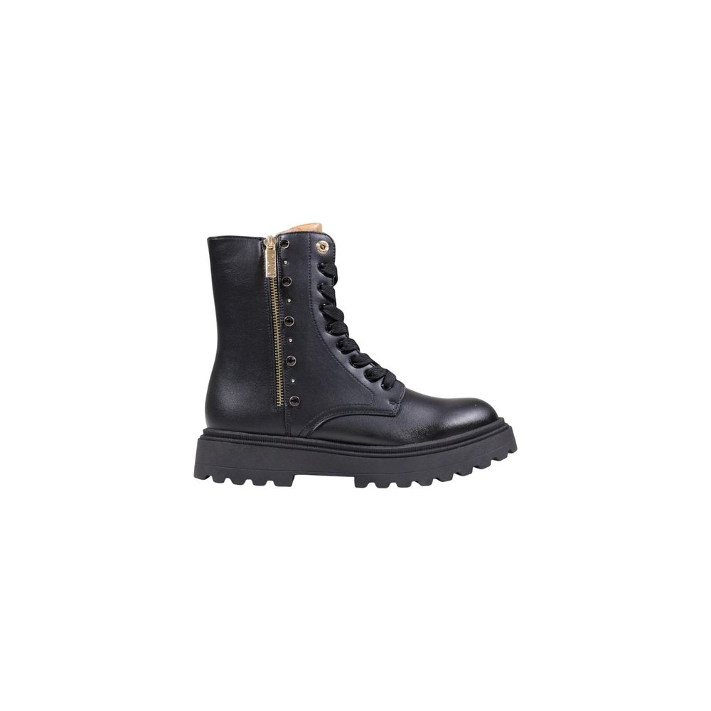 Alviero Martini Prima Classe Schwarze Schnürstiefel aus Polyethylen
