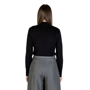 ICHI Schwarzer Rollkragenpullover aus Viskose