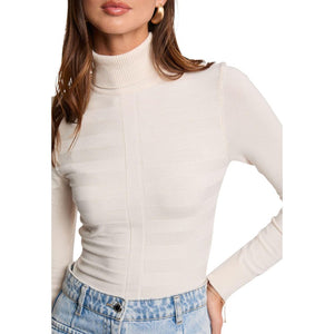 Morgan De Toi Beige Viskose Rollkragenpullover