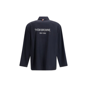 Thom Browne Blauer Polyester-Mantel