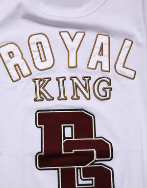 Dolce & Gabbana Weißes DG King Royal Rundhals-T-Shirt aus Baumwolle