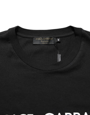 Dolce & Gabbana Schwarzes DG London Baumwoll-T-Shirt für Herren mit Rundhalsausschnitt