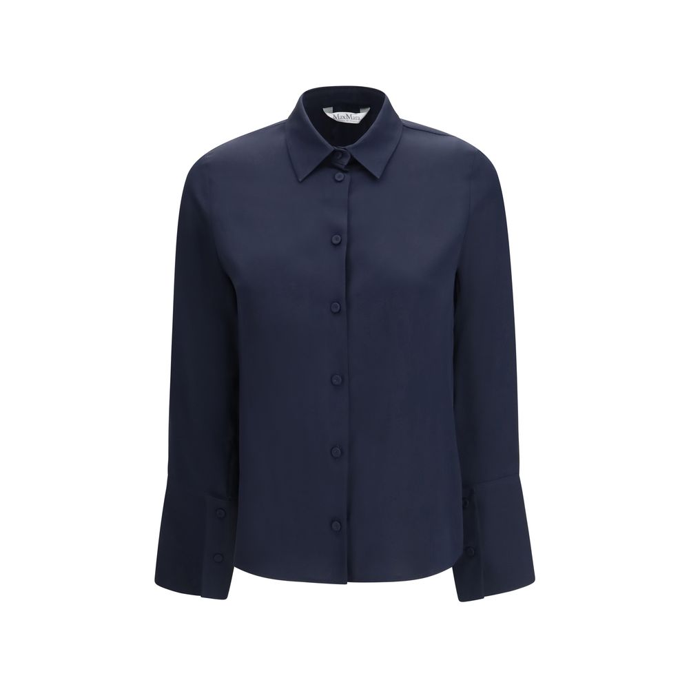 Max Mara Pure Blaues Seidenhemd
