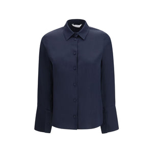 Max Mara Pure Blaues Seidenhemd