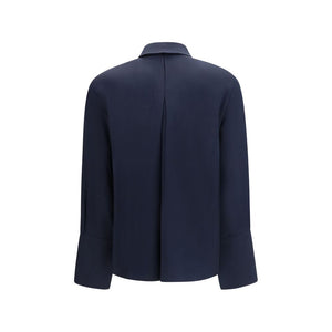 Max Mara Pure Blaues Seidenhemd