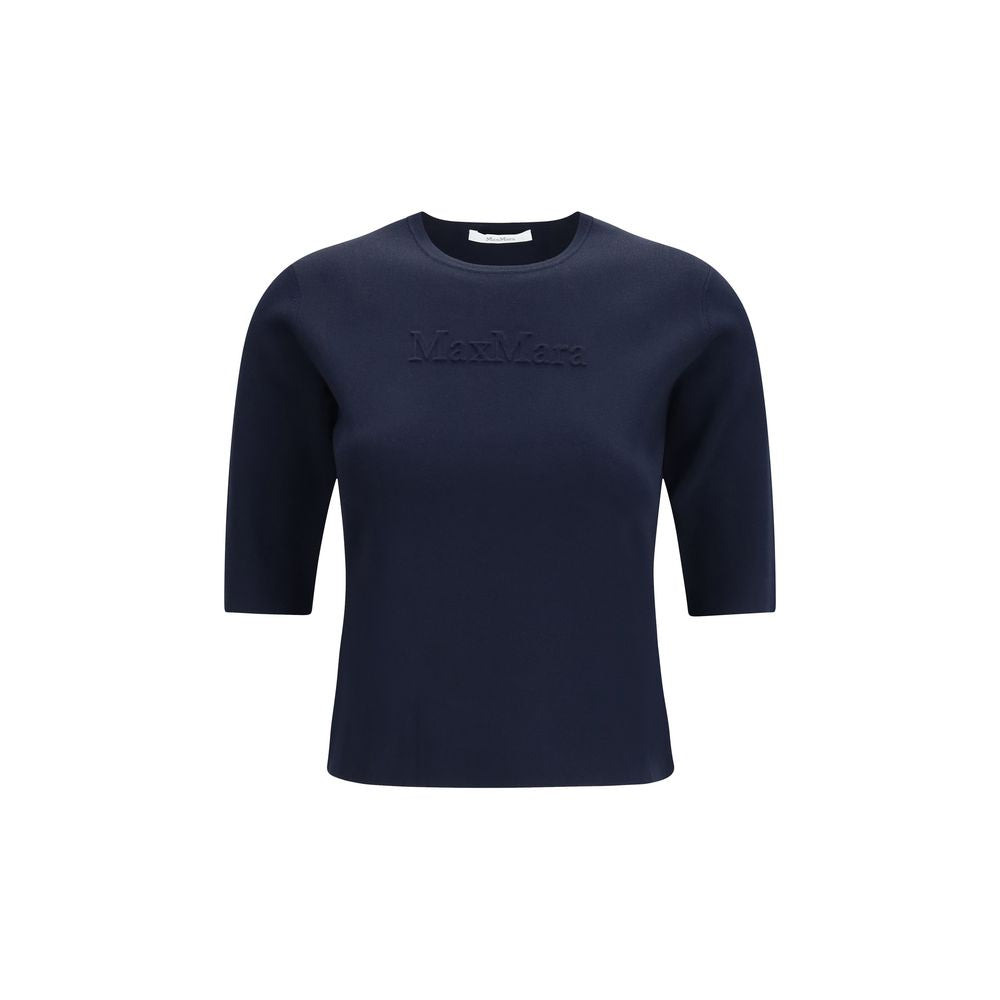 Max Mara Pure Blaues Viskose-T-Shirt
