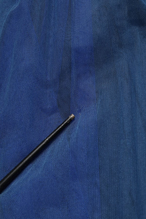 Dolce & Gabbana Blaues Tüll-Midikleid in A-Linie, ärmellos