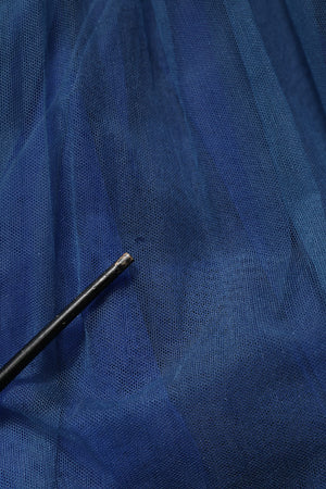 Dolce & Gabbana Blaues Tüll-Midikleid in A-Linie, ärmellos