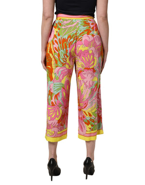 Dolce & Gabbana Mehrfarbige Cropped Hose mit Blumenprint