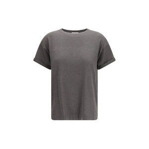 Brunello Cucinelli Graues T-Shirt aus Nylon