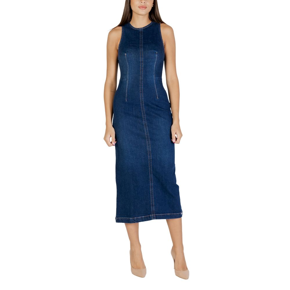 Colcci Langes blaues Baumwollkleid