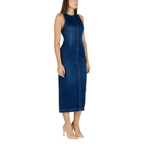 Colcci Langes blaues Baumwollkleid