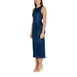 Colcci Langes blaues Baumwollkleid