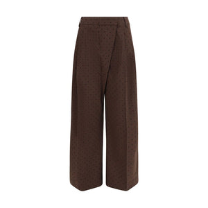 Ganni Braune Freizeithose aus Elasthan